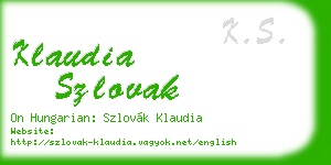 klaudia szlovak business card